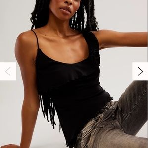 Free People Black One-Shoulder Top